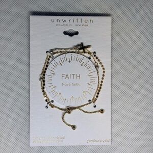 Unwritten Gold and Silver Cross Bracelet